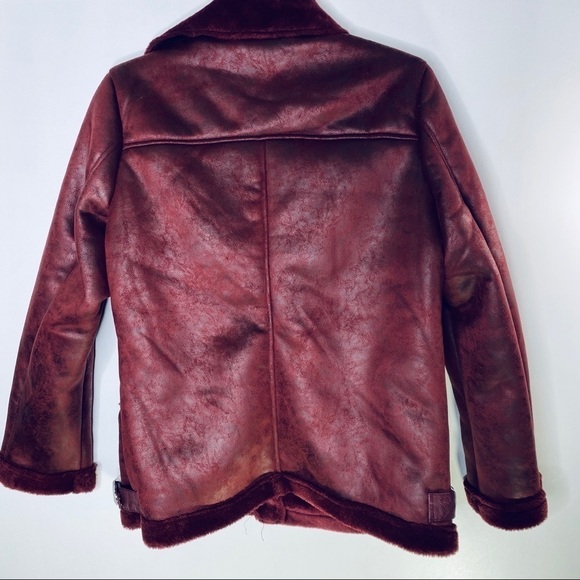 Merlot Aviator Moto Jacket Liola Italian Fashion - Picture 11 of 13